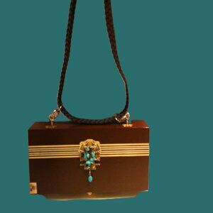 Suenos de Saundra Upcycled Collection, HERITAGE, Shoulder Strap, Cigar Box Purse